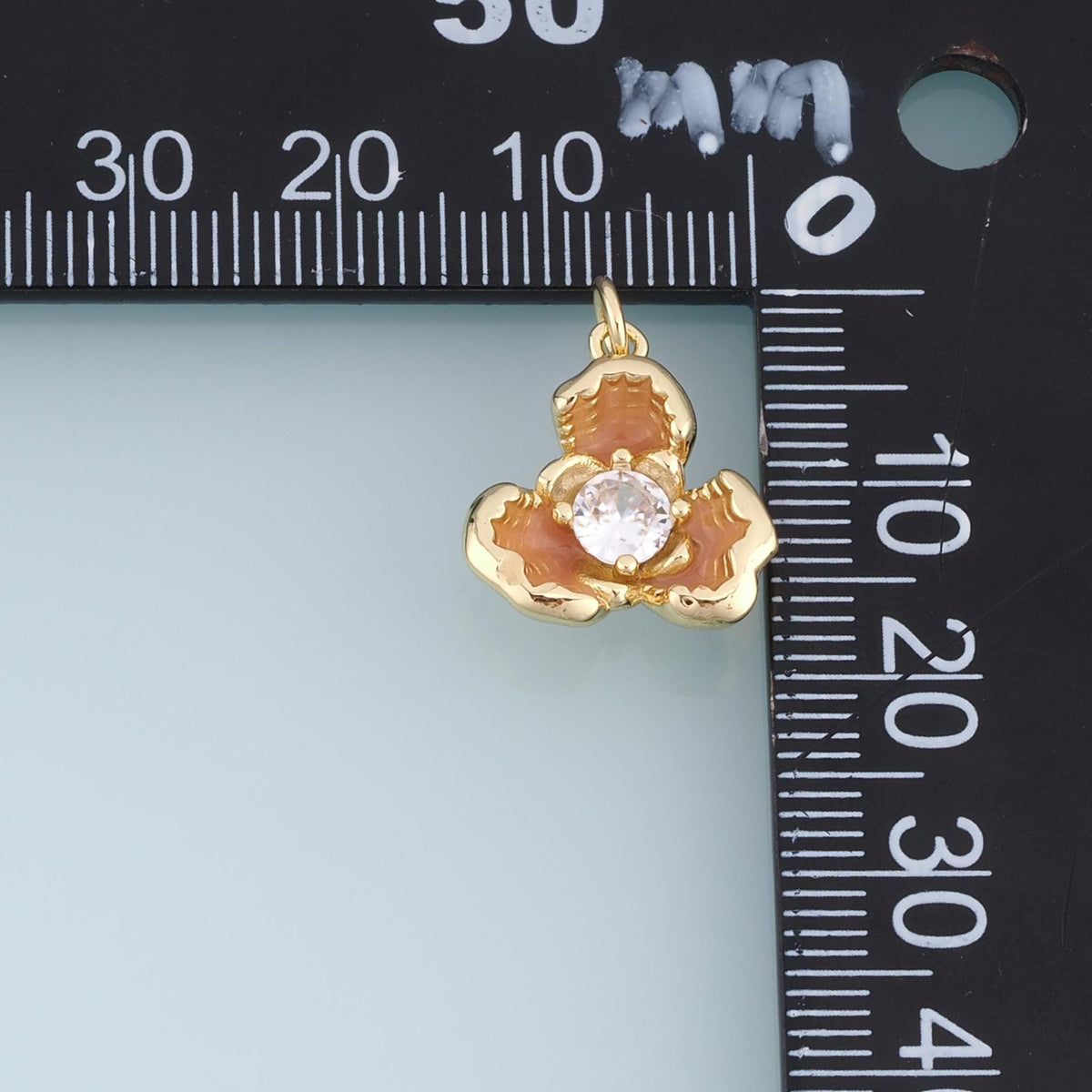 Gold CZ Flower Pendant,18K Gold Filled Exquisite Charm Bracelet Necklace for DIY Jewelry Making Supply