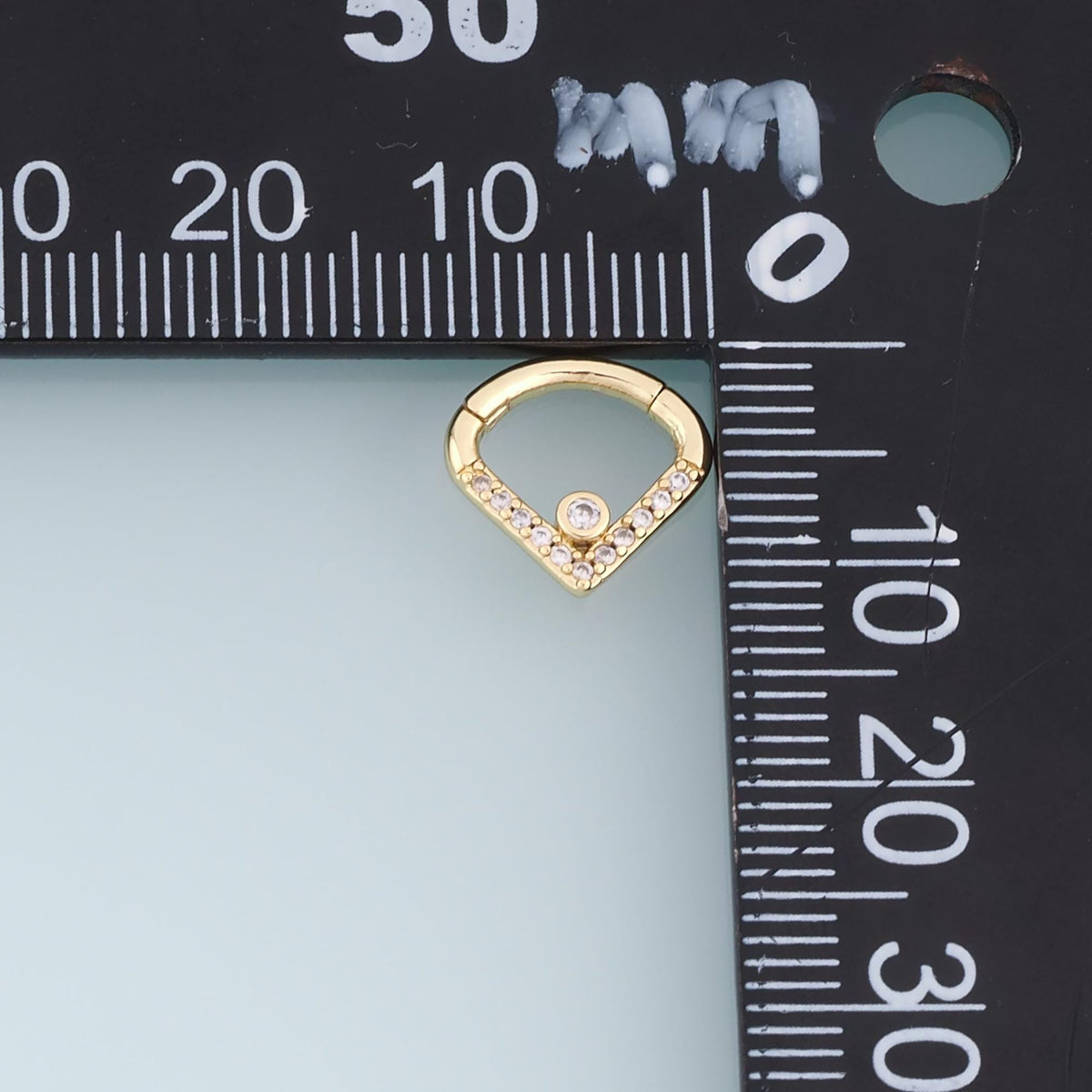 Gold CZ Sector Clasp Pendant,18K Gold Filled Minimalist Clasp Charm Bracelet Necklace for DIY Jewelry Making Supply