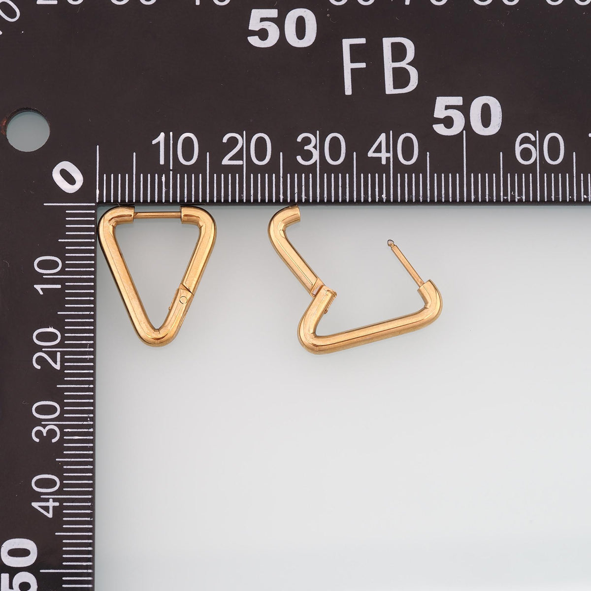 A Pair Stainless Steel Triangle Huggie Hoop Earring, 14K Gold Filled Waterproof Never Fade,Everyday DIY Jewelry Ear Stack