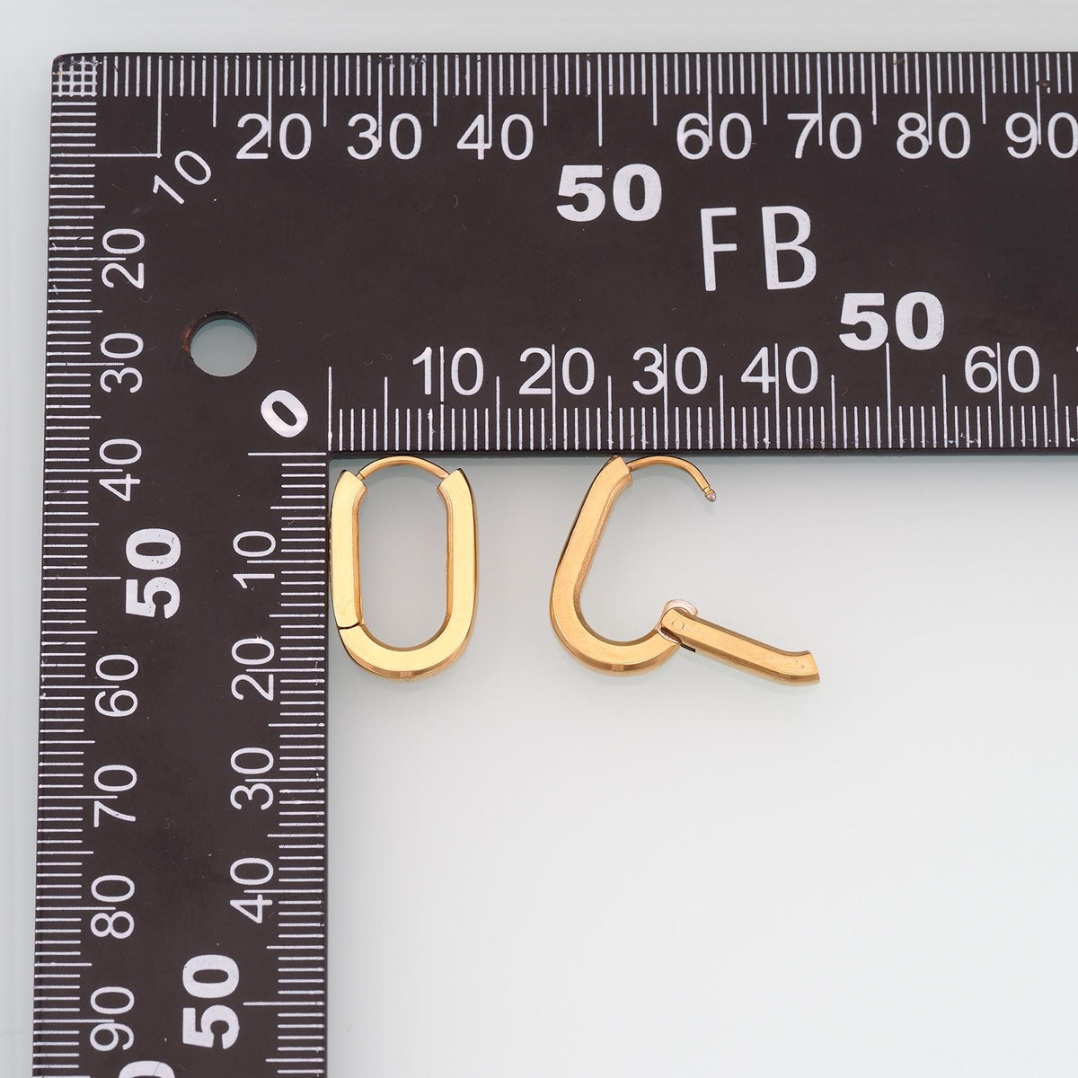 14K Gold Oval Huggie Hoop Earrings for Jewelry Making