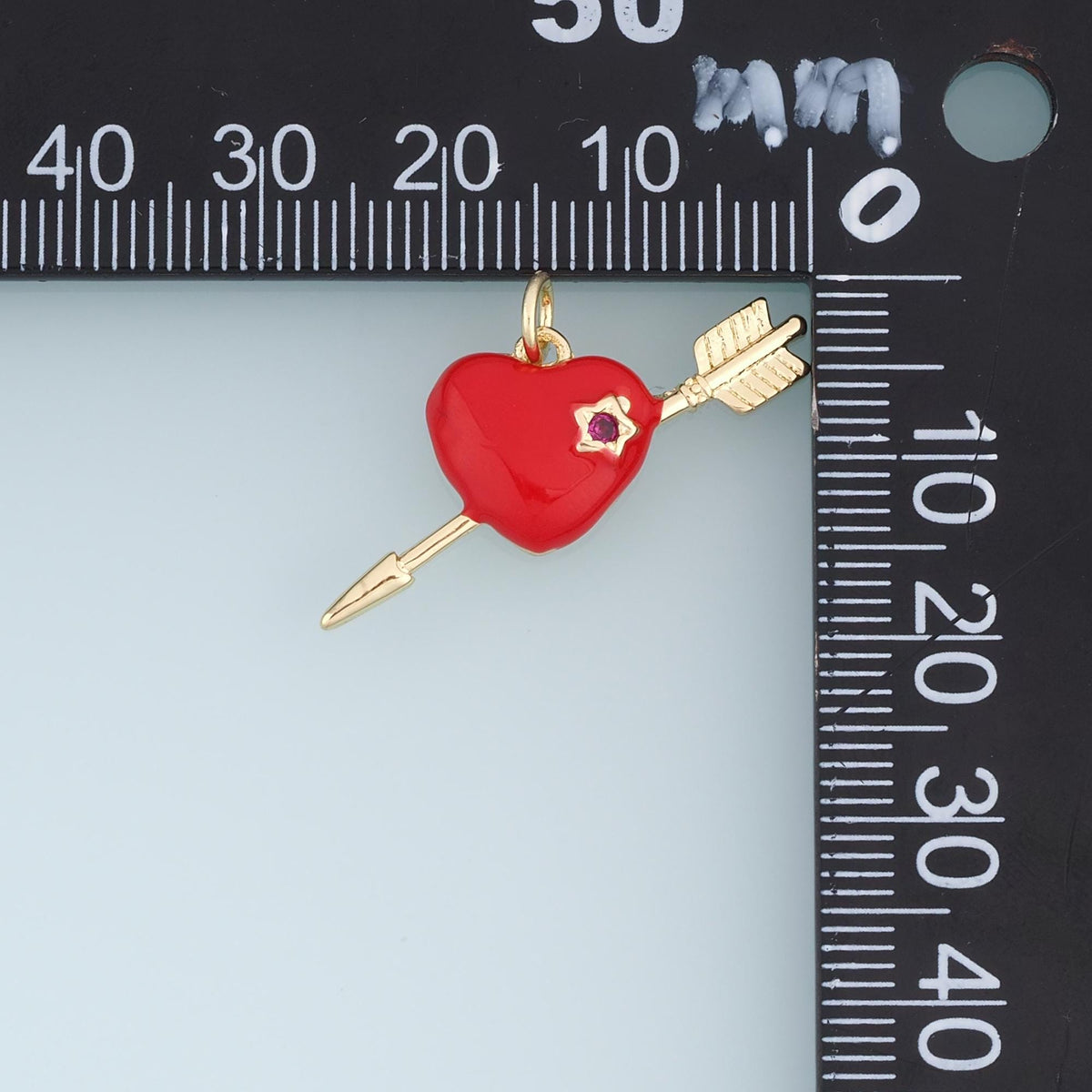 18K Gold Filled Enamel Heart Charm Pendant for Jewelry Making