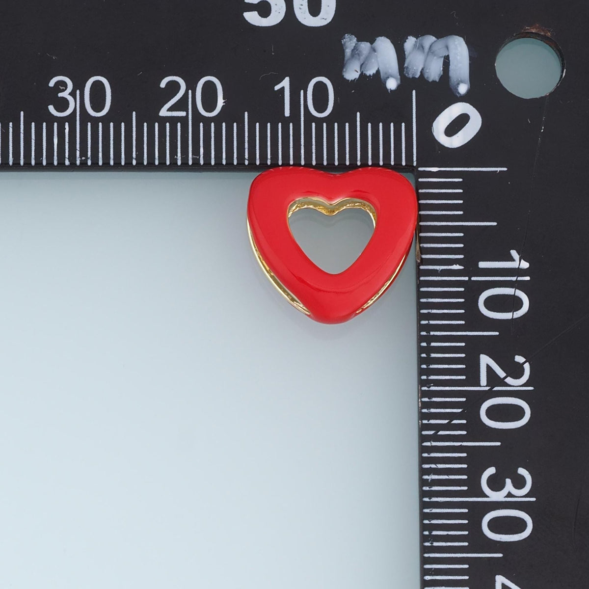 18K Gold Filled Enamel Heart Spacer Beads for Jewelry Making