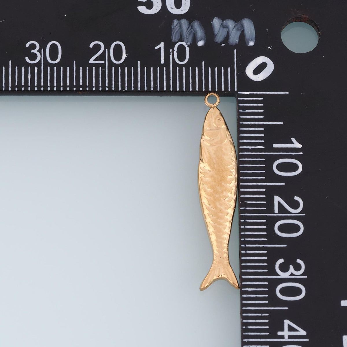 14K Gold Fish Charm Pendant for Jewelry Making