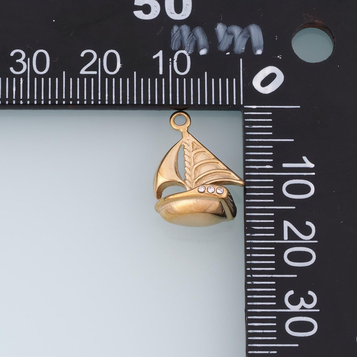 CZ Sailboat Pendant,14K Gold Ocean Nautical Charm DIY Charm for Necklace Bracelet Making