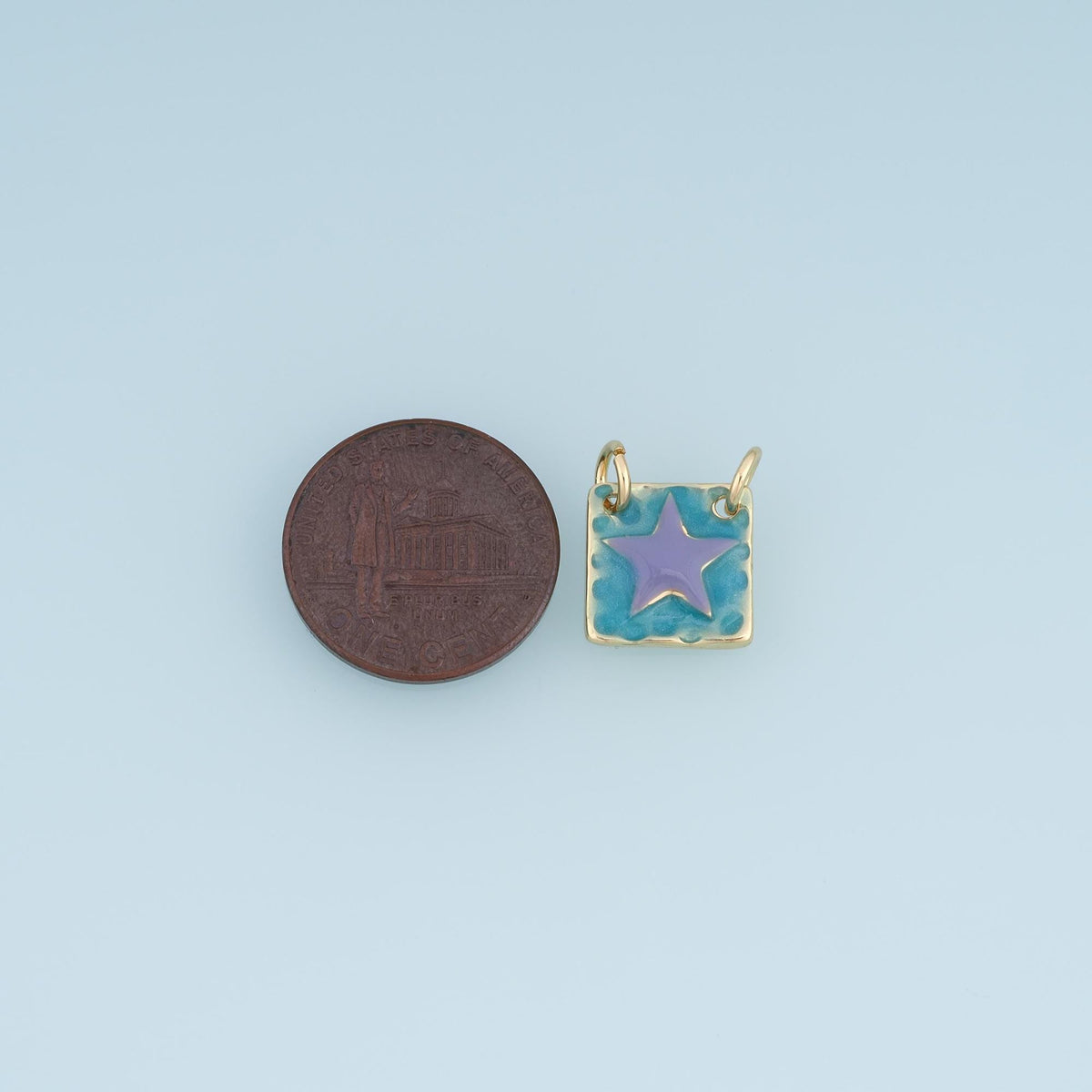 18K Gold Filled Enamel Star Connector for Jewelry Making
