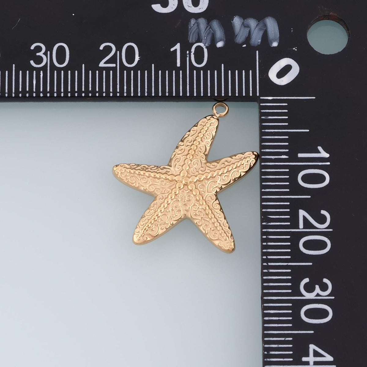 Scrolling Vine Pattern Starfish Pendant,14K Gold Minimalist Charm DIY Charm for Necklace Bracelet Making