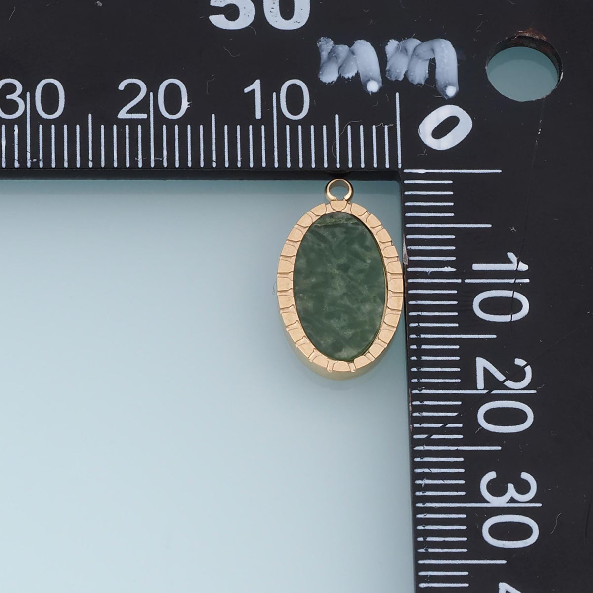 Oval Pendant ,14K Gold Natural Stone Charm DIY Charm for Necklace Bracelet Making