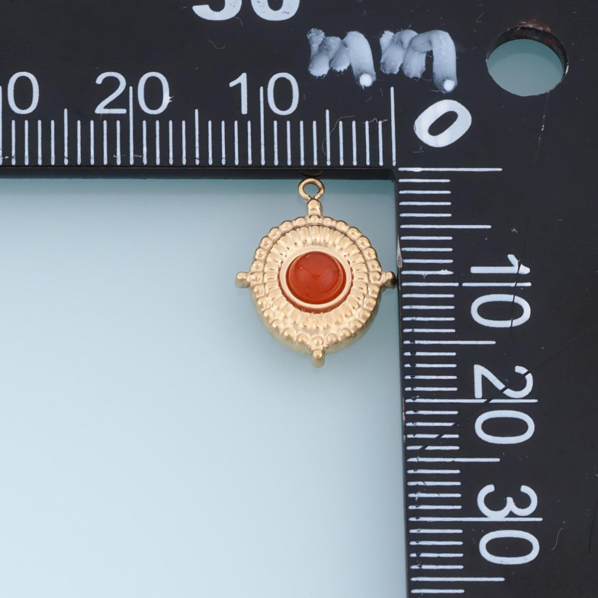 Texture Oval Pendant ,14K Gold Natural Stone Charm DIY Charm for Necklace Bracelet Making