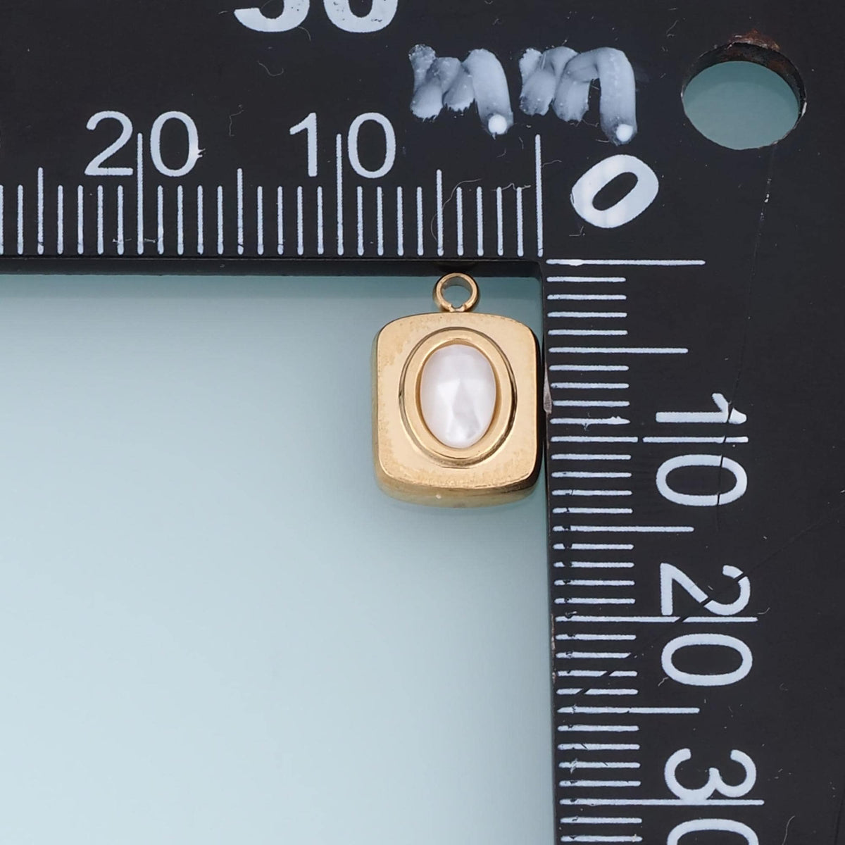 Rectangle Pendant ,14K Gold Natural Stone Charm DIY Charm for Necklace Bracelet Making