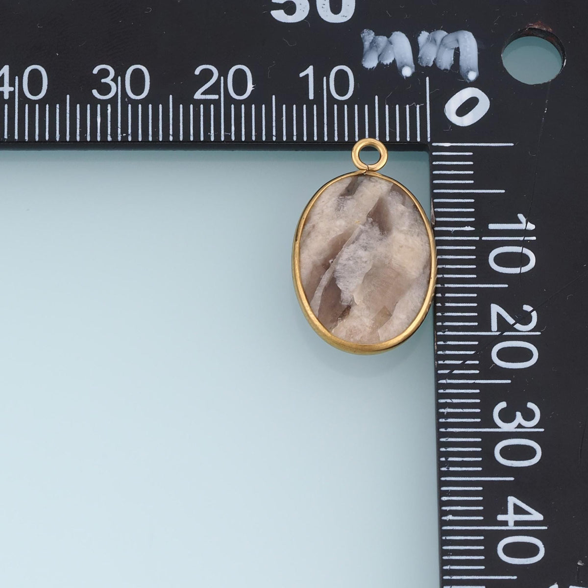 Oval Pendant ,14K Gold Natural Stone Charm DIY Charm for Necklace Bracelet Making