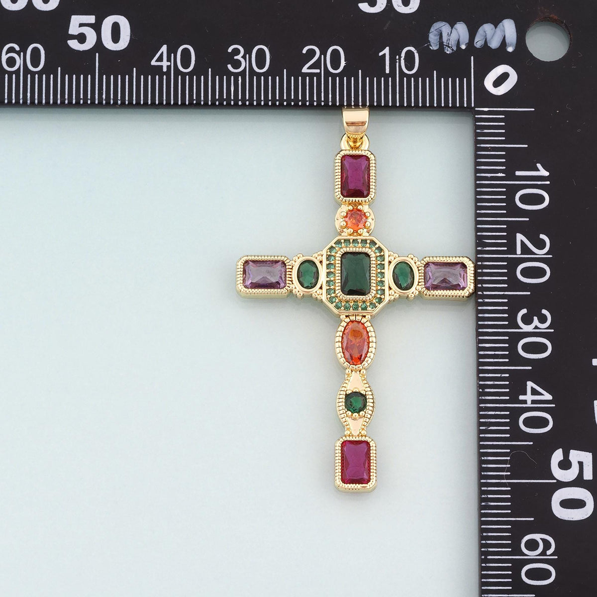 18K Gold Filled Cross Charm Pendant for Jewelry Making