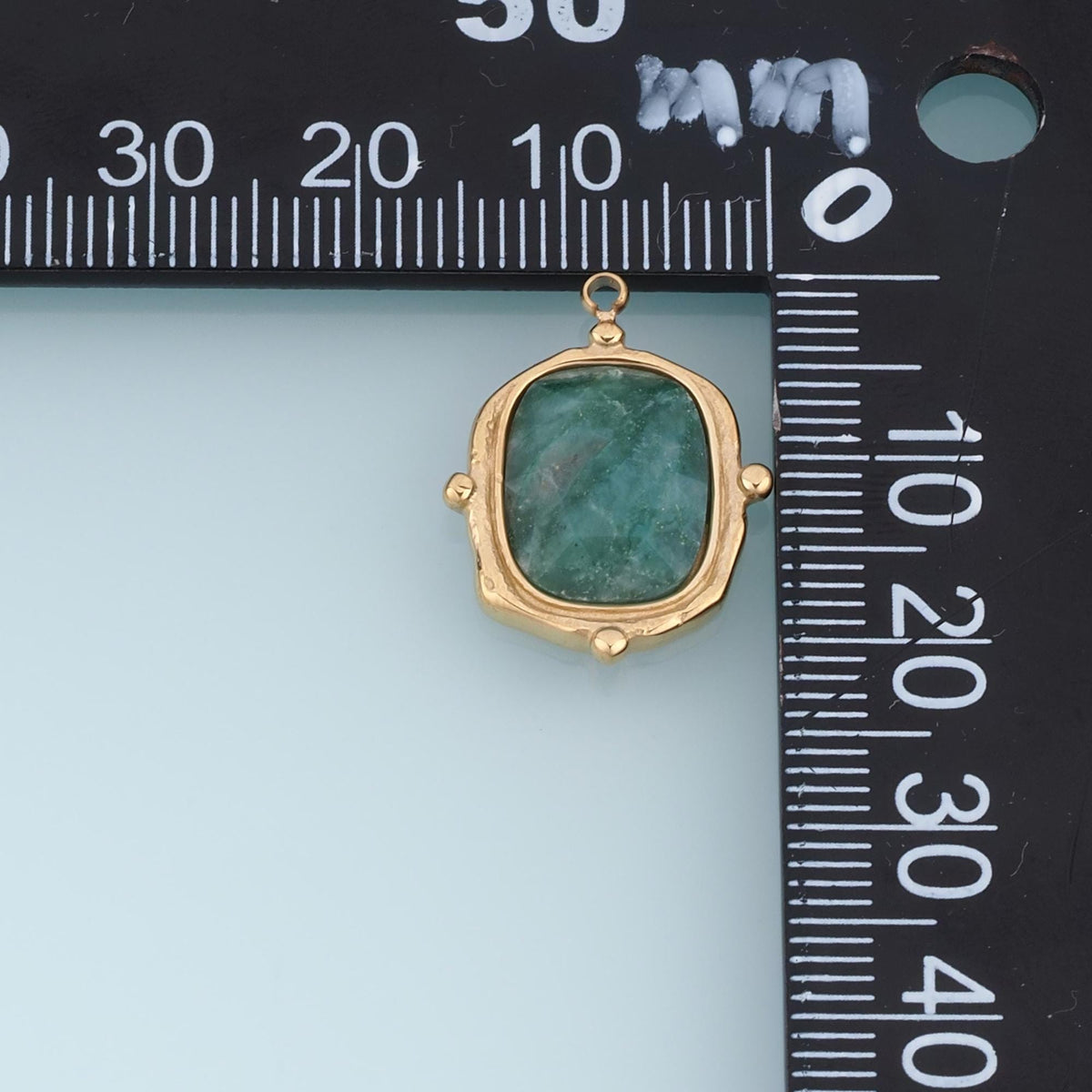 Rectangle Pendant ,14K Gold Natural Stone Charm DIY Charm for Necklace Bracelet Making