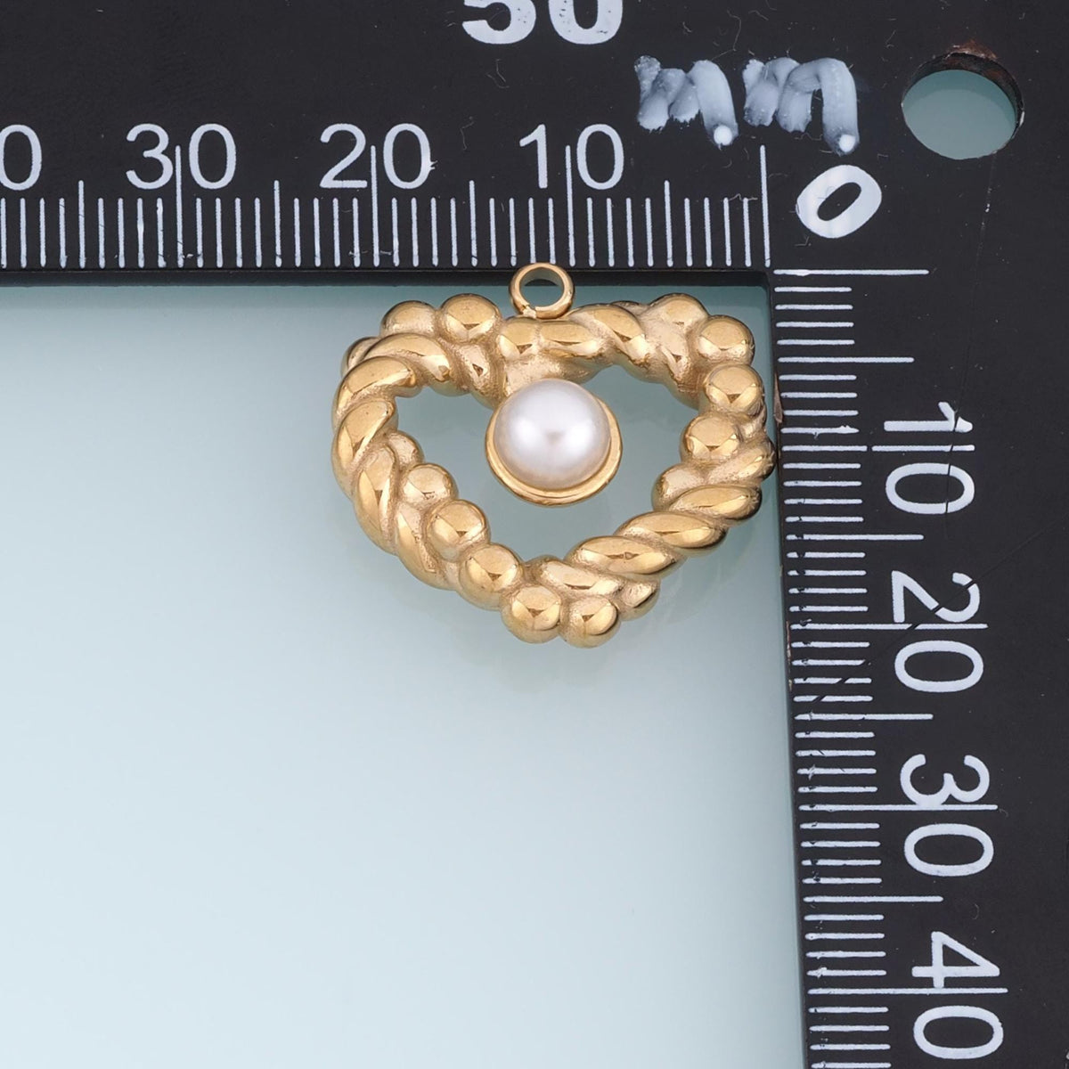 Pearl Heart Charm Pendant for Jewelry Making