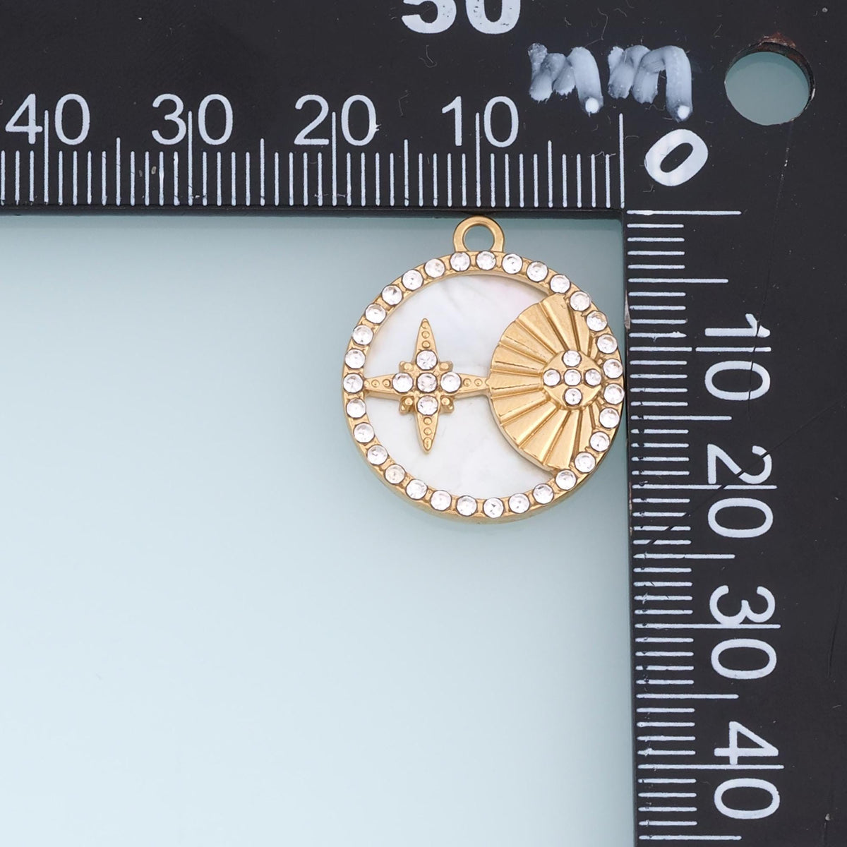 Shell North Star Pendant ,14K Gold Exquisite Round Charm DIY Charm for Necklace Bracelet Making