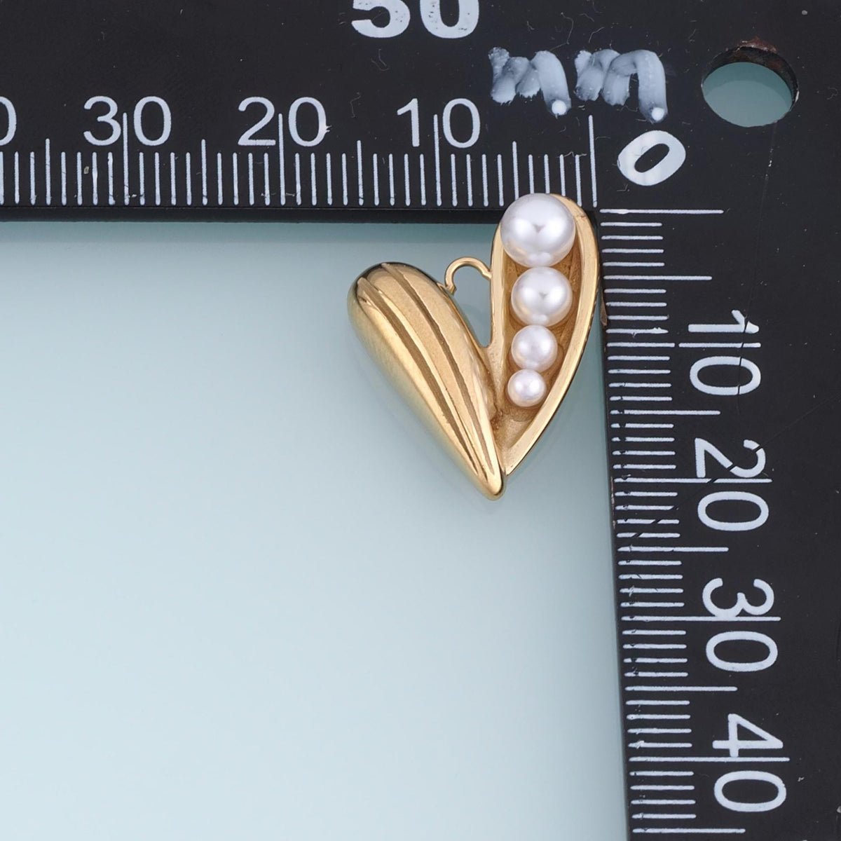 Pearl Heart Charm Pendant for Jewelry Making