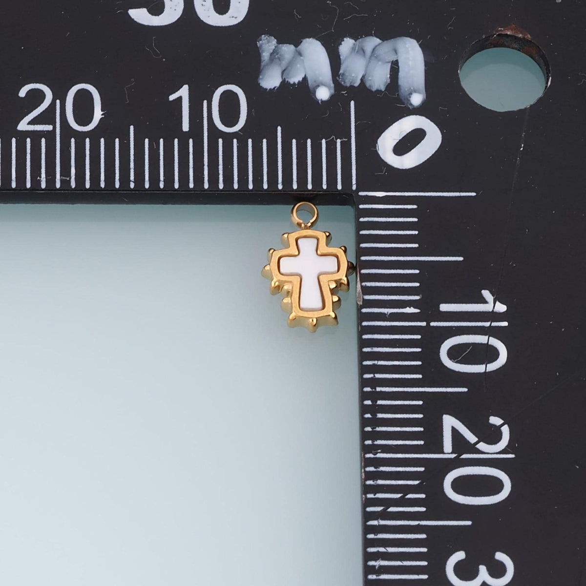 Mini Shell Spike Cross Pendant ,14K Gold Exquisite Charm DIY Charm for Necklace Bracelet Making