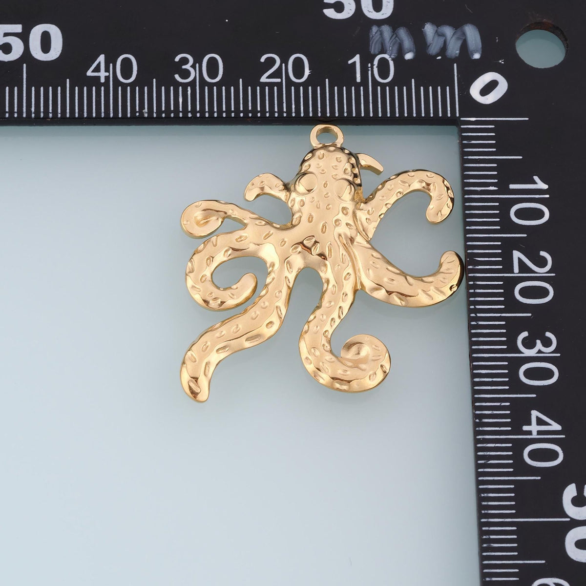 Octopus Pendant,14K Gold Minimalist Relief Charm DIY Charm for Necklace Bracelet Making
