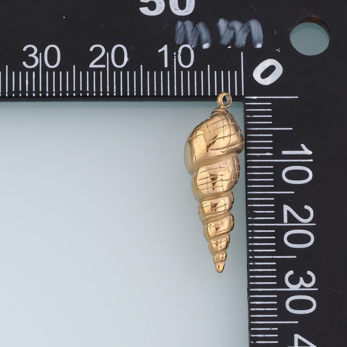 Grid Texture Auger Snail Pendant,14K Gold Ocean Charm DIY Charm for Necklace Bracelet Making
