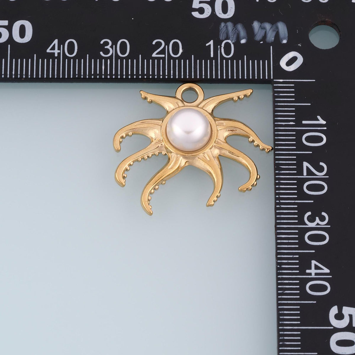 Pearl Octopus Pendant,14K Gold Ocean Sea Charm DIY Charm for Necklace Bracelet Making