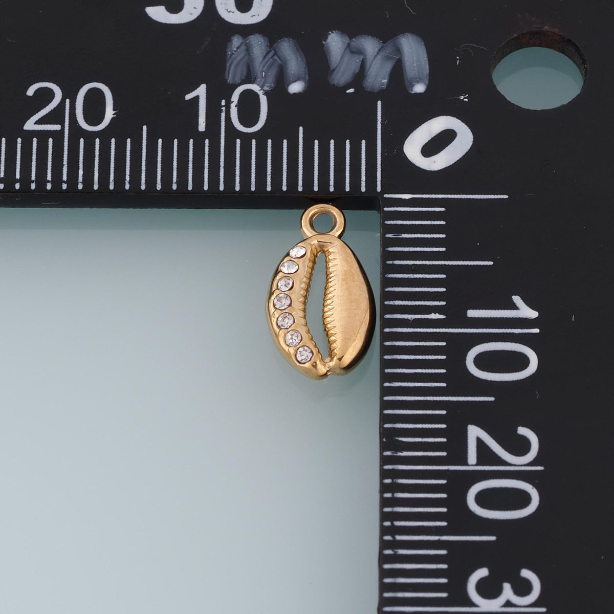 CZ Cowrie Shell Pendant,14K Gold Boho Beach Charm DIY Charm for Necklace Bracelet Making