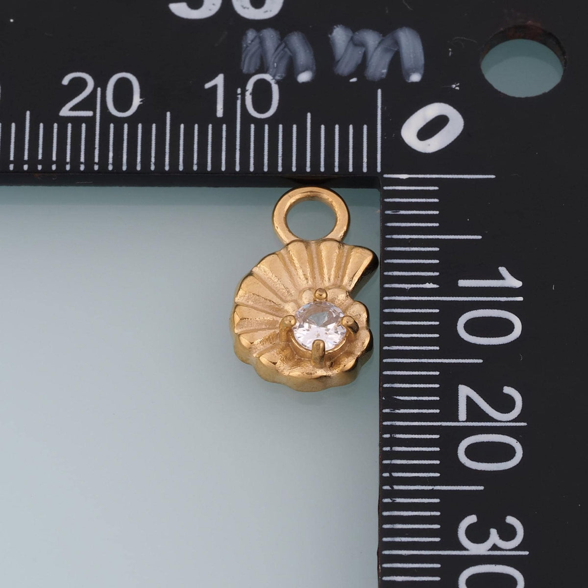 CZ Mini Nautilus Pendant,14K Gold Ocean Fossil Charm DIY Charm for Necklace Bracelet Making