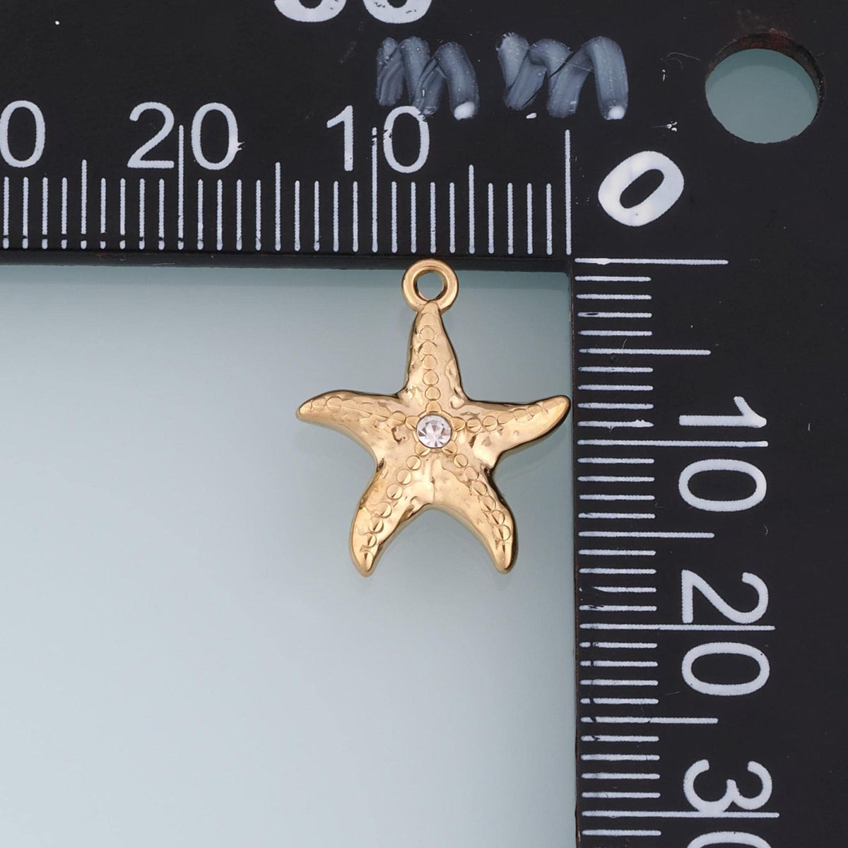 CZ Starfish Pendant,14K Gold Beach Theme Charm DIY Charm for Necklace Bracelet Making