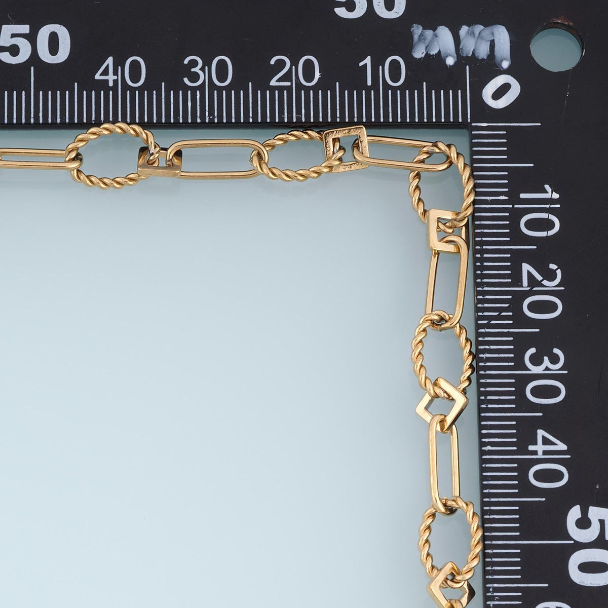 Stainless Steel Twisted Oval Link Chain, 14K Gold Stainless Steel Chain,Waterproof Chain for DIY Necklace Bracelet Making