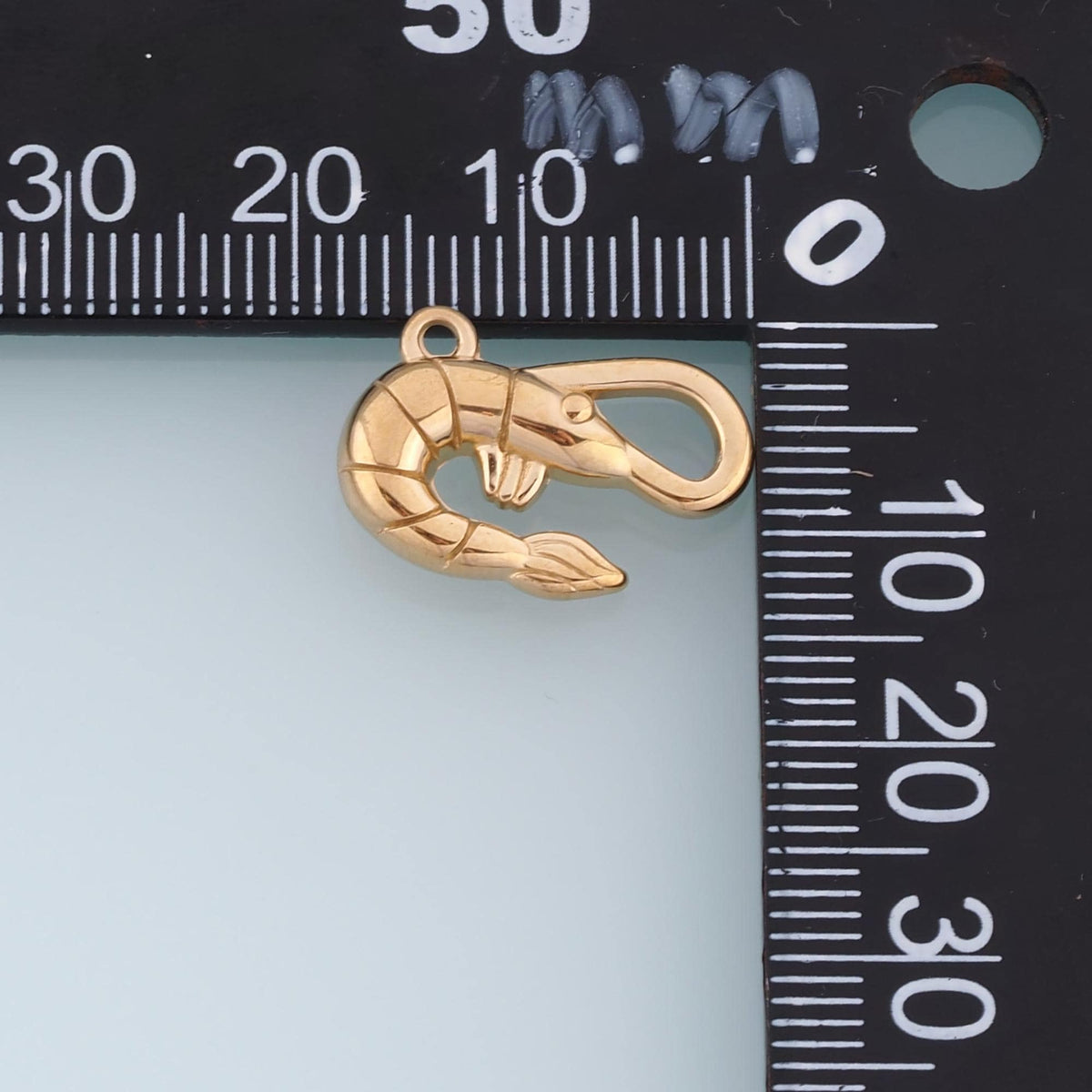 Shrimp Pendant,14K Gold Sea Life Charm DIY Charm for Necklace Bracelet Making