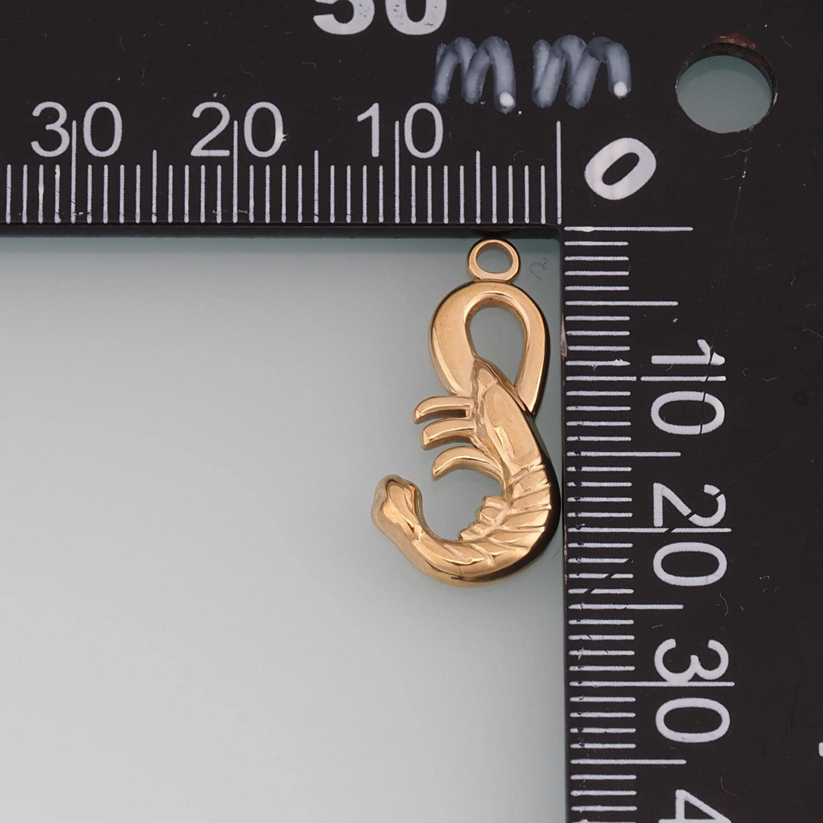 Shrimp Pendant ,14K Gold Sea Life Charm DIY Charm for Necklace Bracelet Making