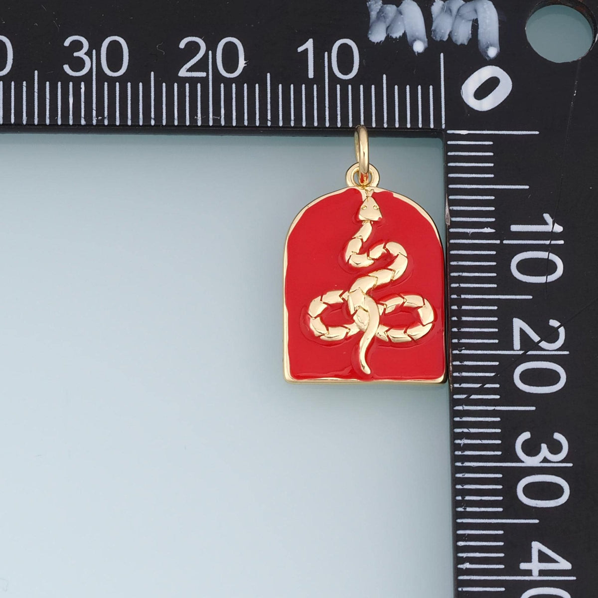 18K Gold Filled Enamel Snake Charm Pendant for Jewelry Making