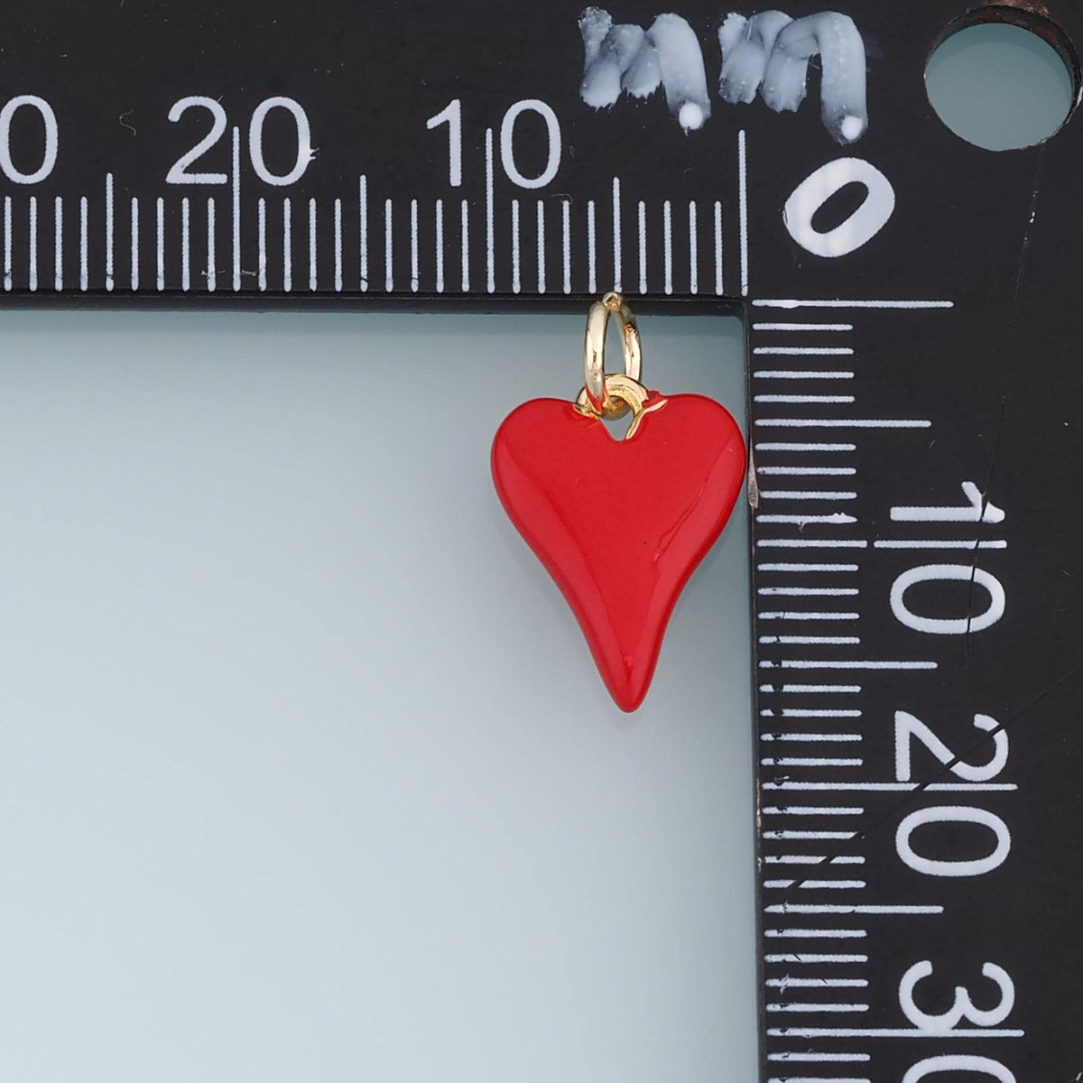 18K Gold Filled Enamel Heart Charm Pendant for Jewelry Making