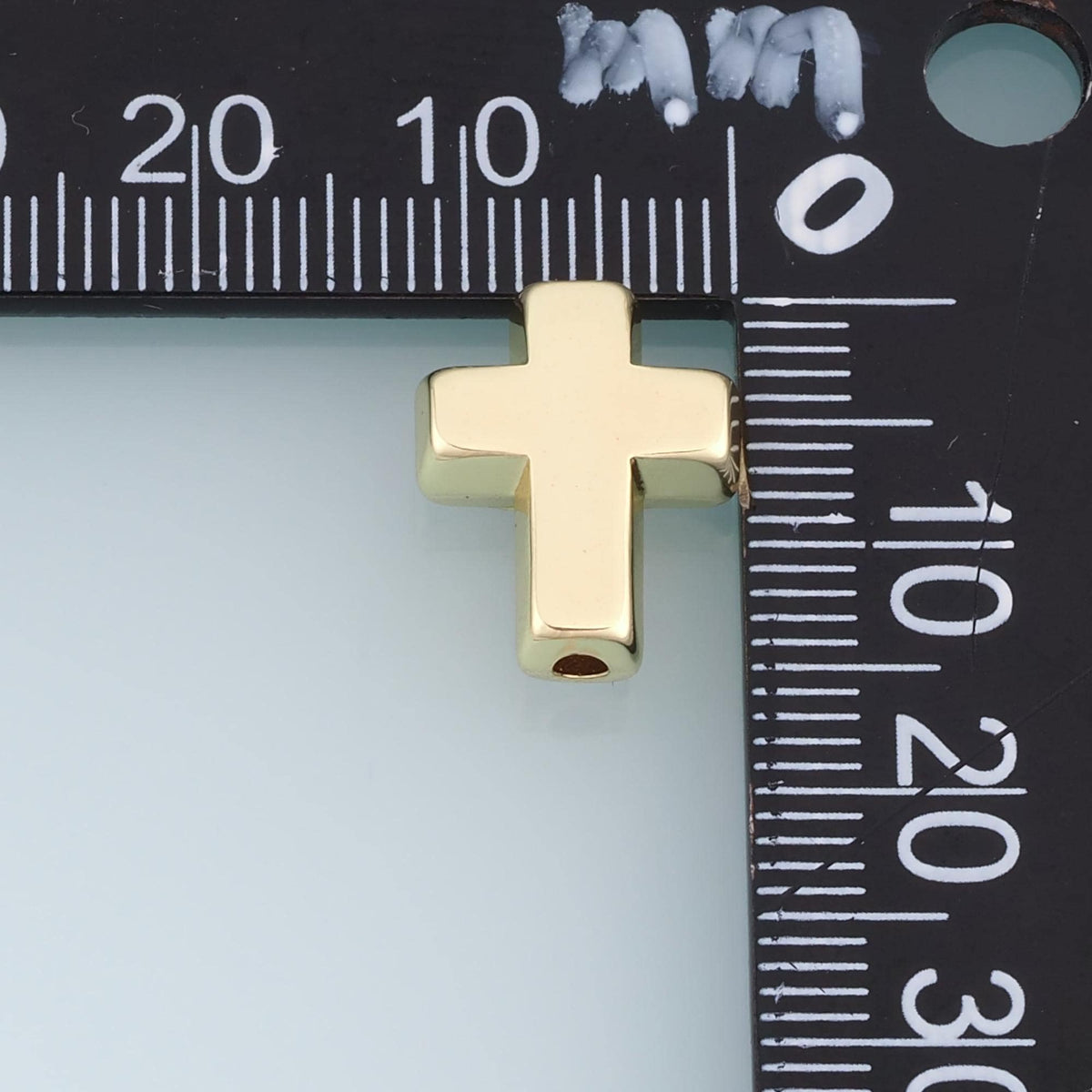 18K Gold Filled Cross Beads,Smooth Cross Spacer Beads,Minimalist Cross Charm,DIY Necklace Bracelet Jewelry Making Supply