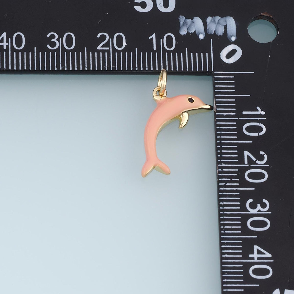 Gold Enamel Dolphin Pendant,18K Gold Filled Ocean Charm Bracelet Necklace for DIY Jewelry Making Supply