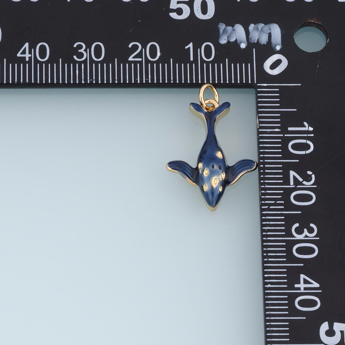 18K Gold Filled Enamel Charm Pendant for Jewelry Making