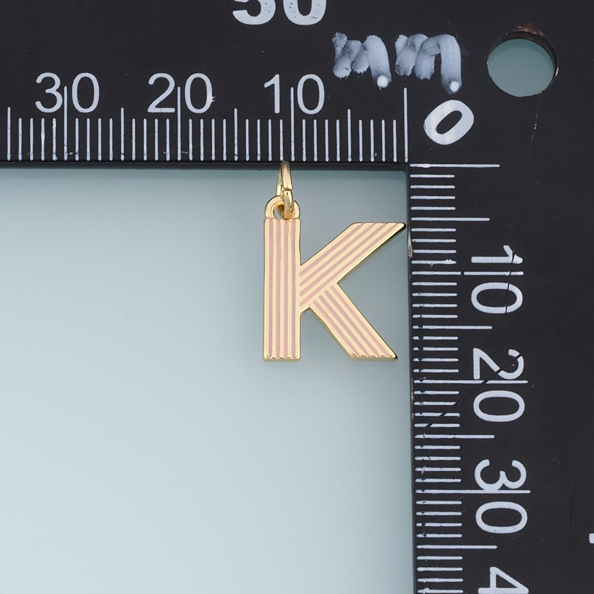 18K Gold Filled Enamel Letter Charm Pendant for Jewelry Making