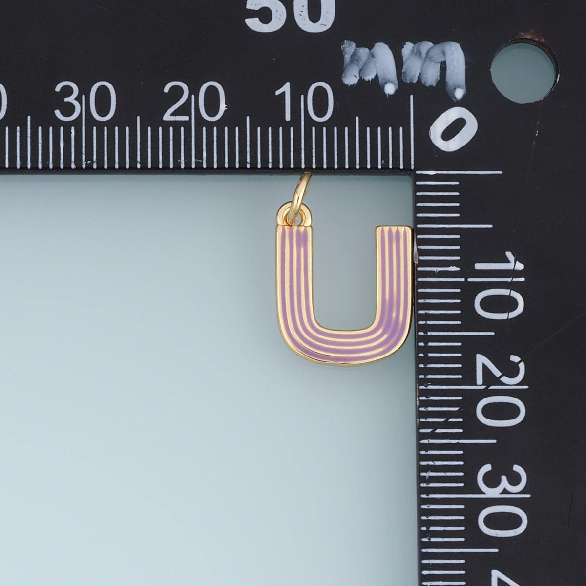 18K Gold Filled Enamel Letter Charm Pendant for Jewelry Making