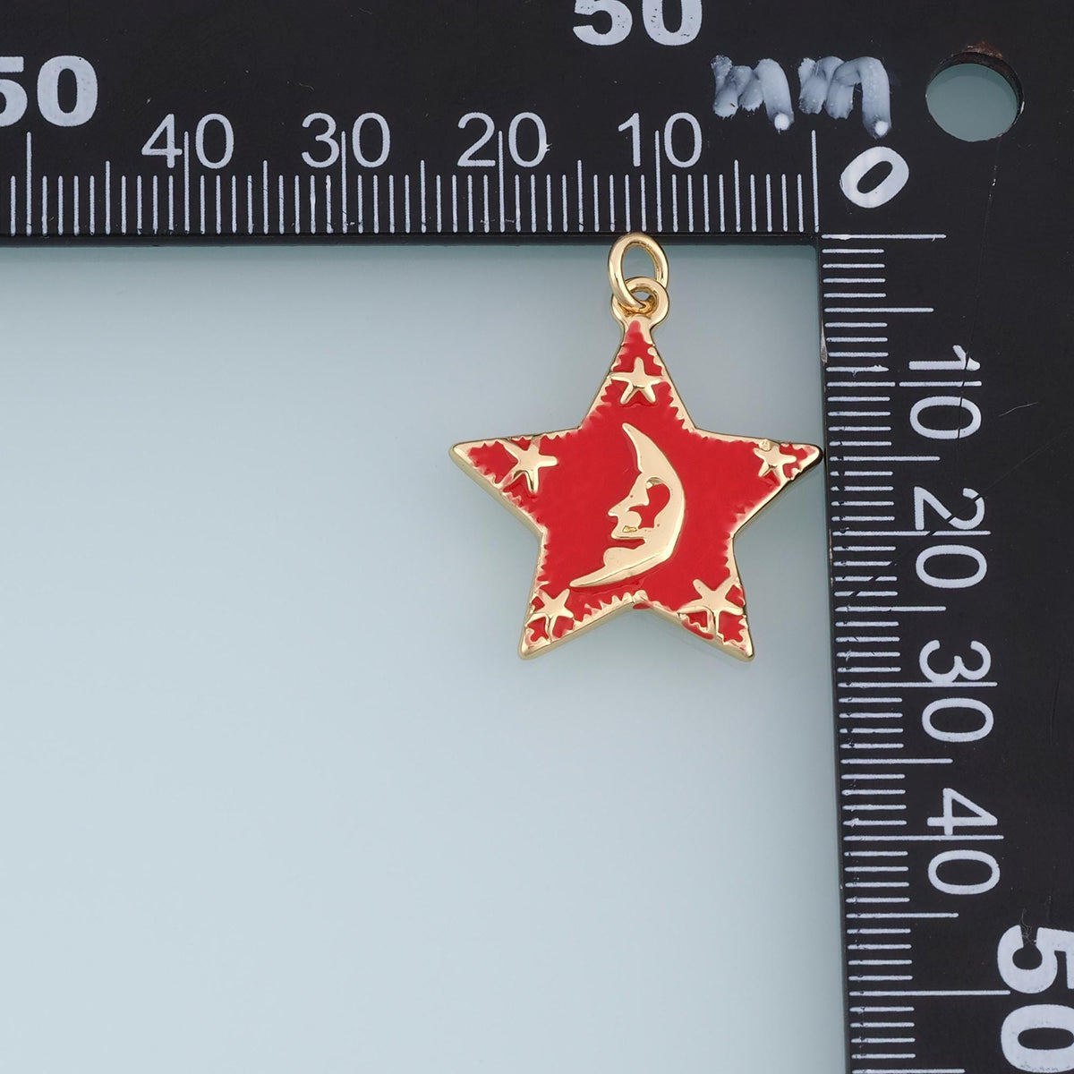 18K Gold Filled Enamel Star Charm Pendant for Jewelry Making