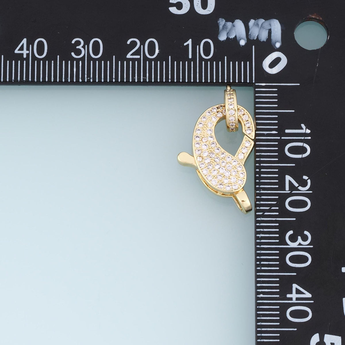 Gold Pave CZ Lobster Clasp Pendant,18K Gold Filled Exquisite Clasp Charm Bracelet Necklace for DIY Jewelry Making Supply