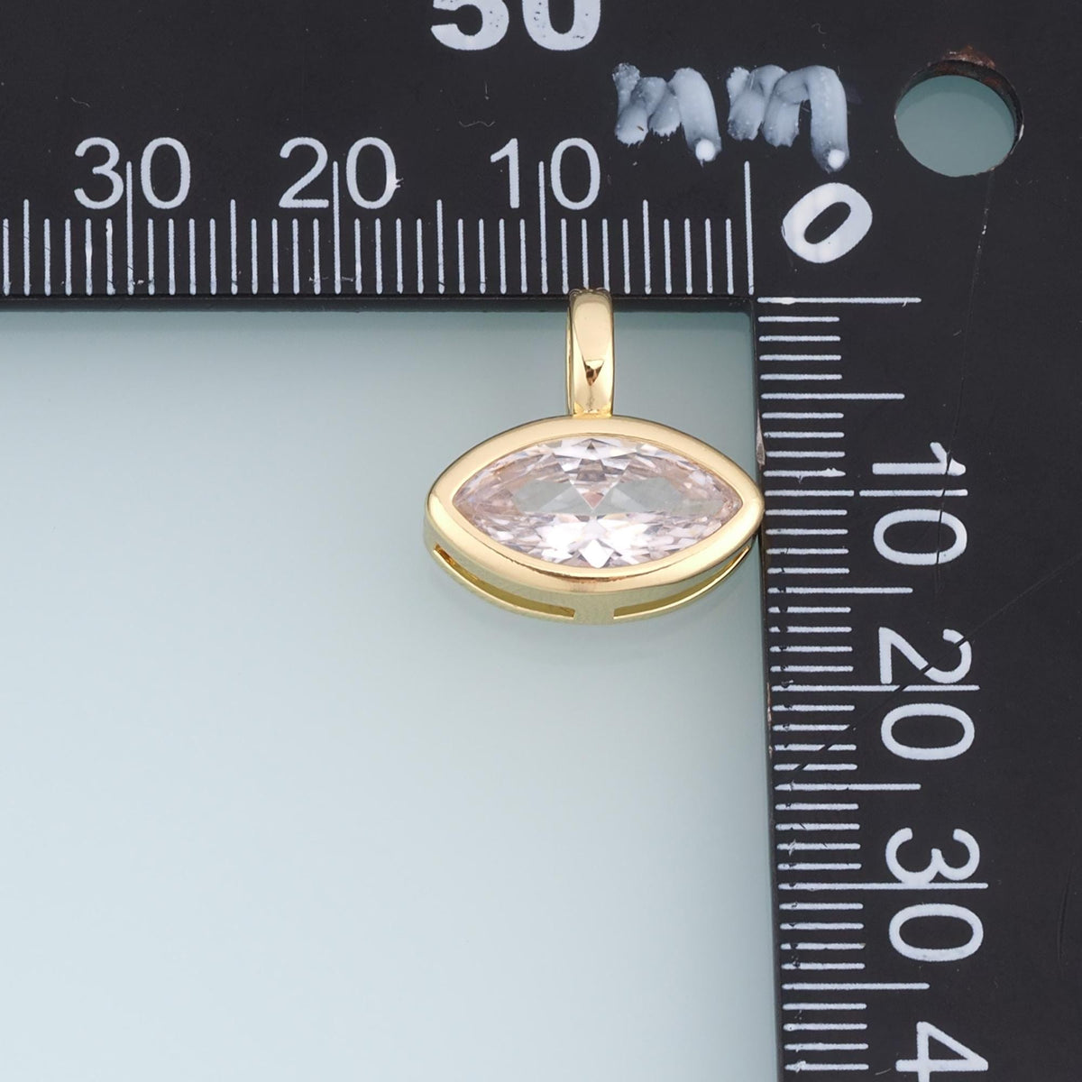 18K Gold Filled Cubic Zirconia Charm Pendant for Jewelry Making