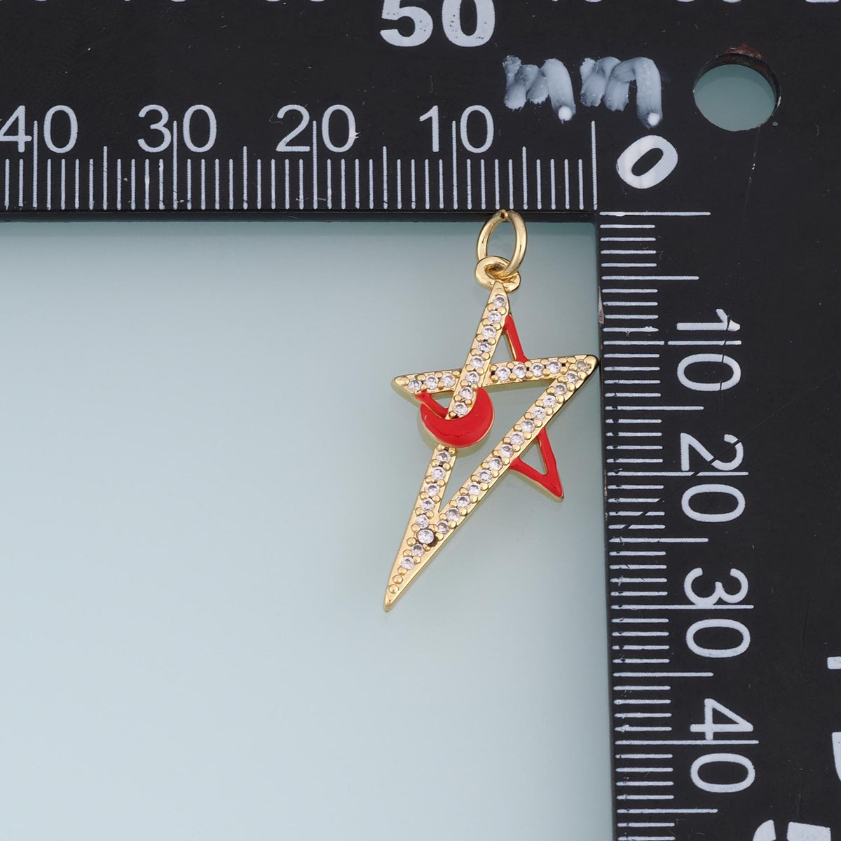 18K Gold Filled Cubic Zirconia Star Charm Pendant for Jewelry Making