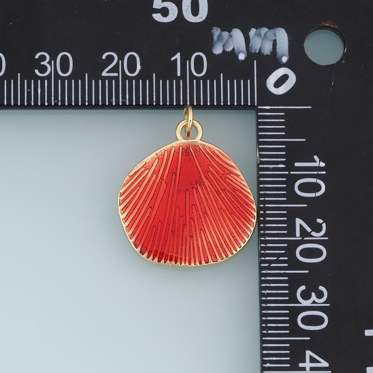 18K Gold Filled Enamel Shell Charm Pendant for Jewelry Making