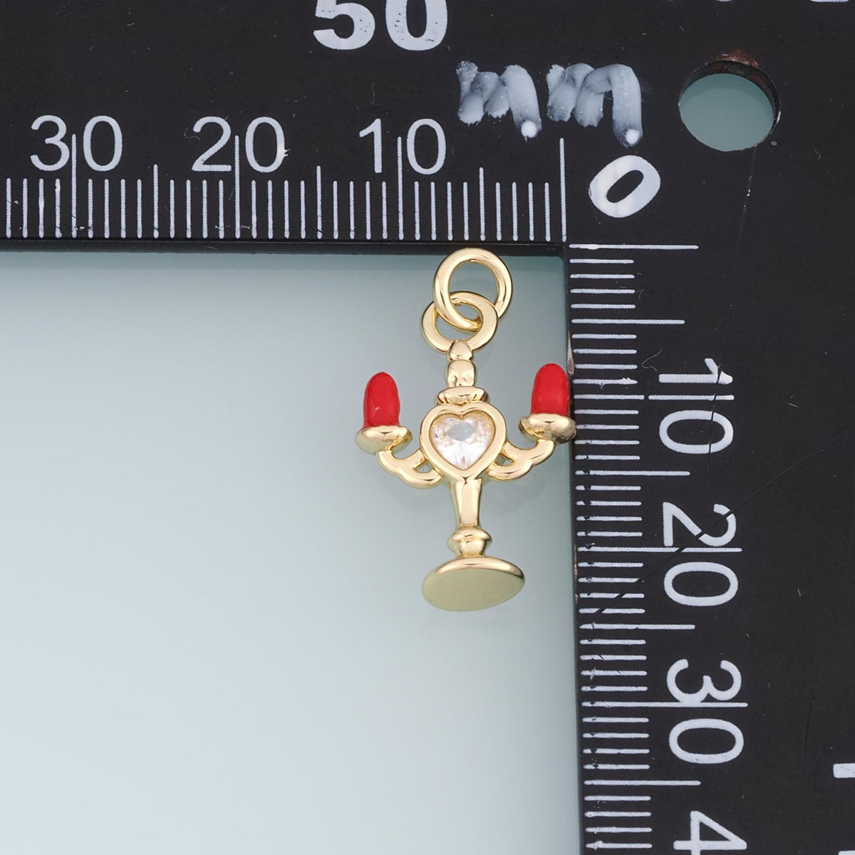 18K Gold Filled Enamel Heart Charm Pendant for Jewelry Making