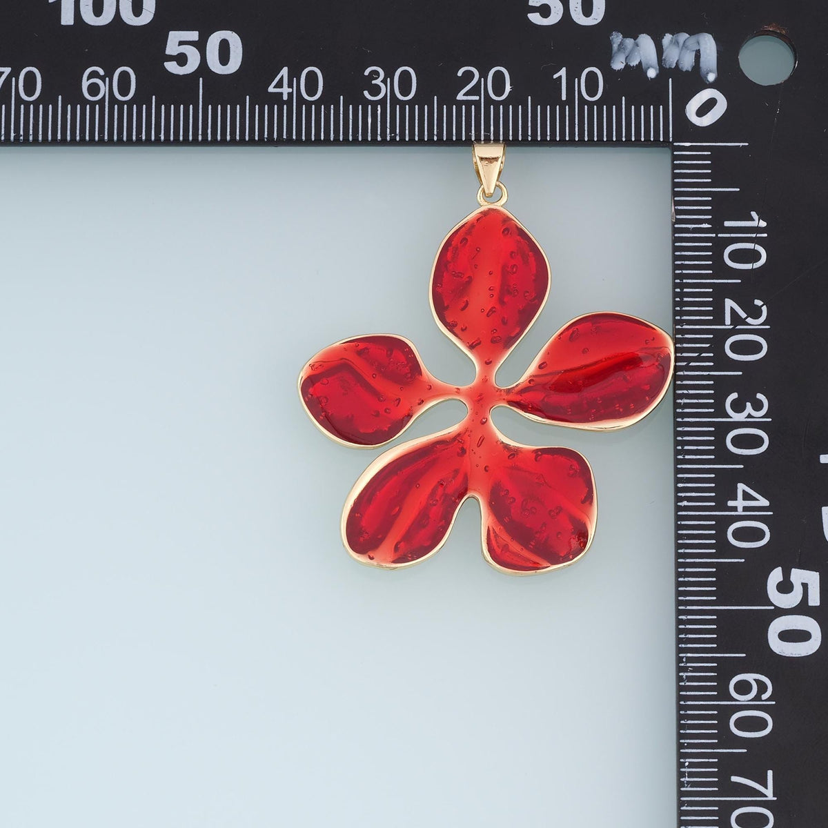 18K Gold Filled Enamel Flower Charm Pendant for Jewelry Making