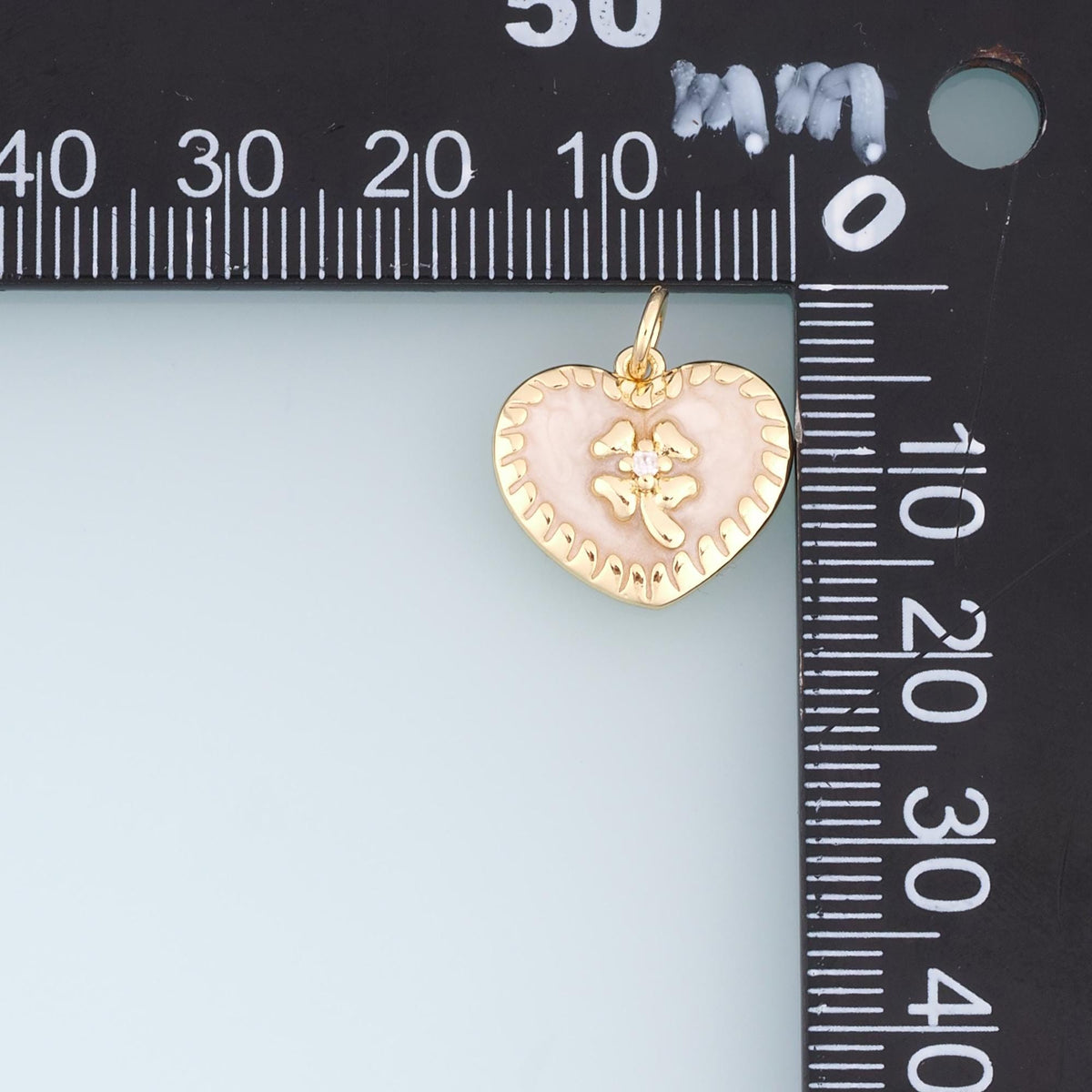 18K Gold Filled Enamel Heart Charm Pendant for Jewelry Making