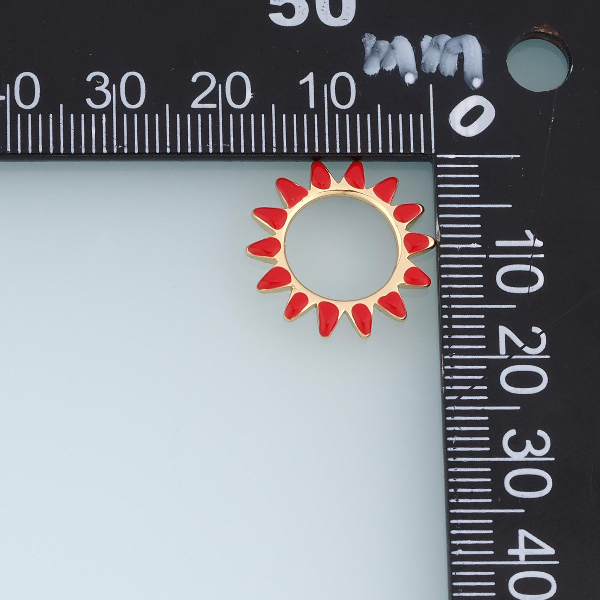 Gold Enamel Sun Connector ,18K Gold Filled Minimalist Connector Charm Bracelet Necklace for DIY Jewelry Making Supply