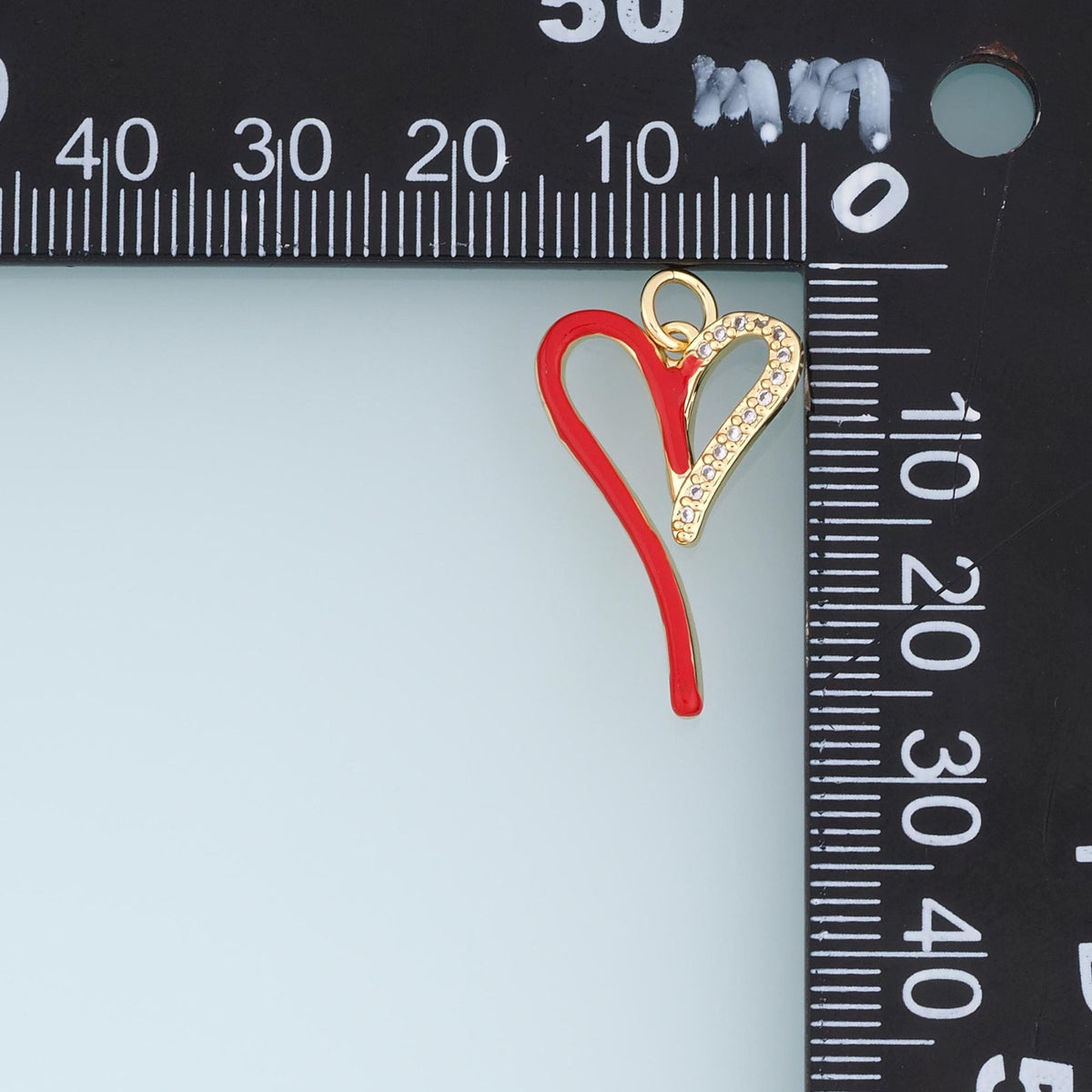 18K Gold Filled Enamel Heart Charm Pendant for Jewelry Making
