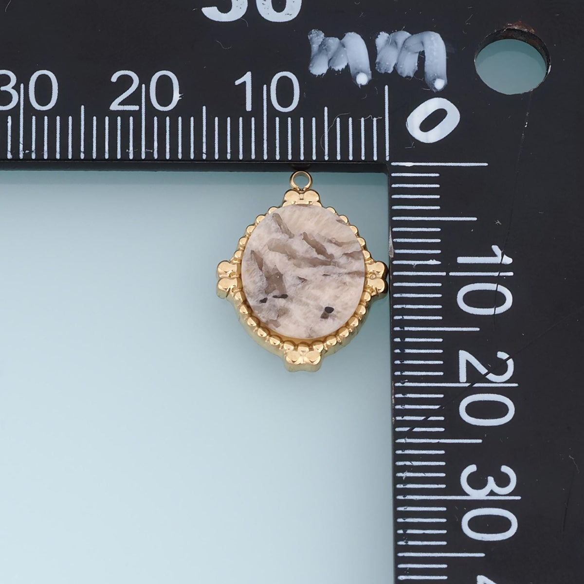 Oval Pendant ,14K Gold Natural Stone Charm DIY Charm for Necklace Bracelet Making