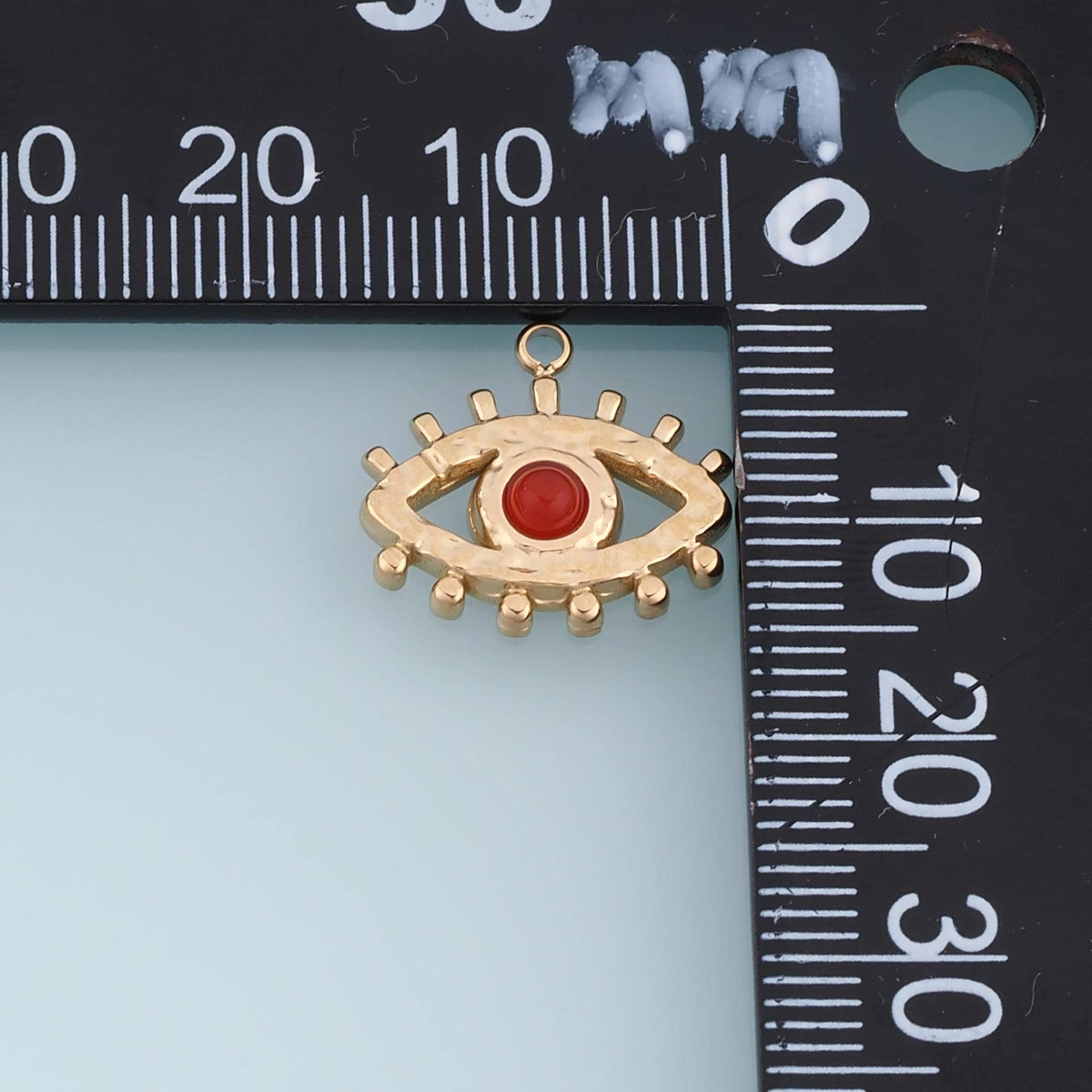 Evil Eye Pendant ,14K Gold Natural Stone Charm DIY Charm for Necklace Bracelet Making