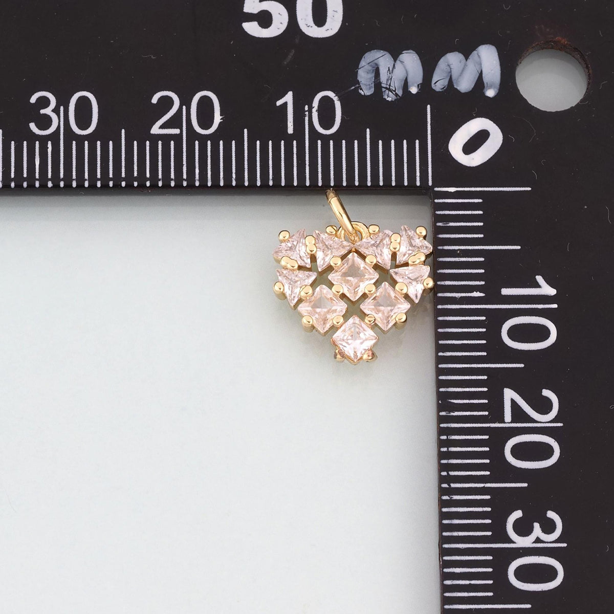 CZ Heart Pendant ,14K Gold Exquisite Charm DIY Charm for Necklace Bracelet Making