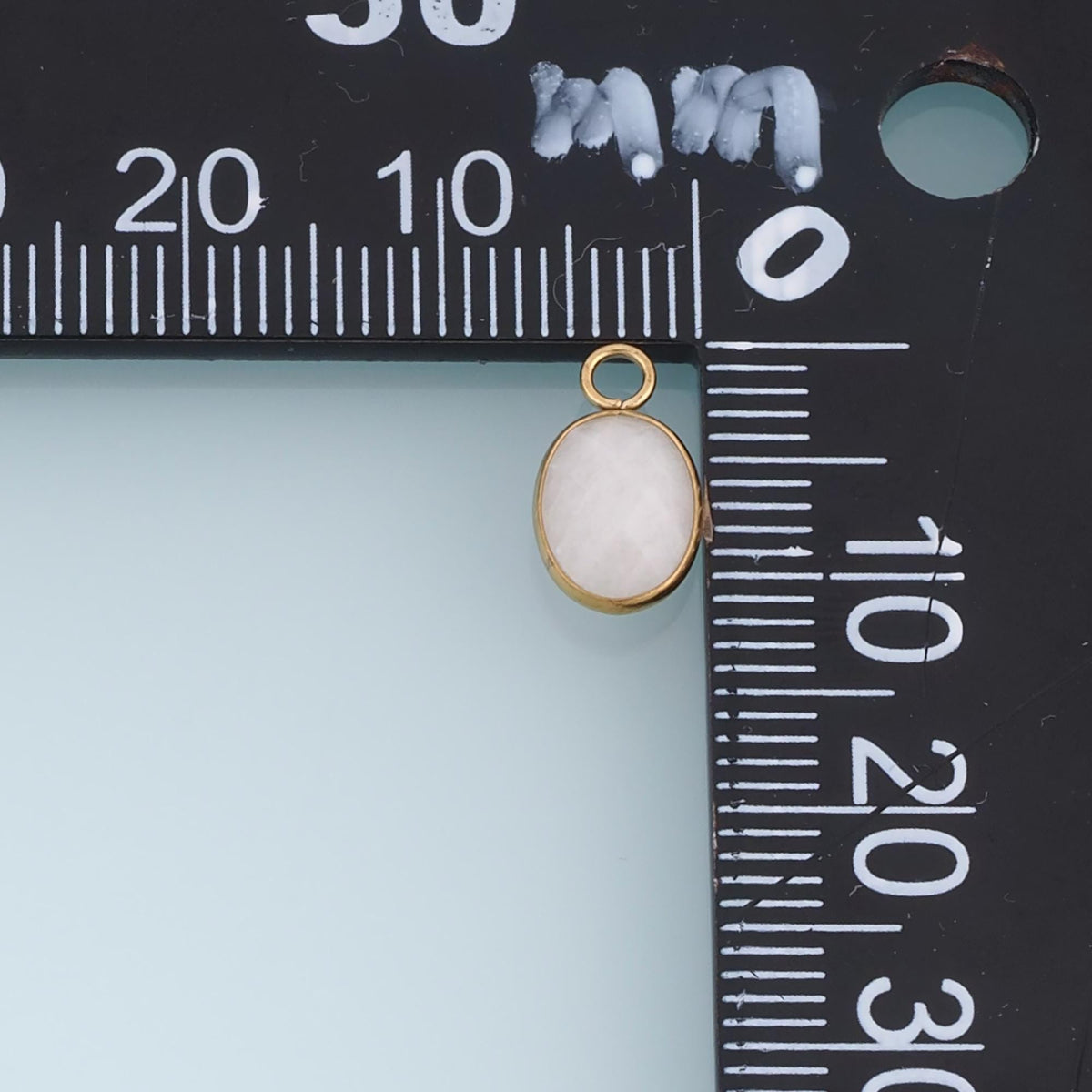 Oval Pendant,14K Gold Natural Stone Charm DIY Charm for Necklace Bracelet Making